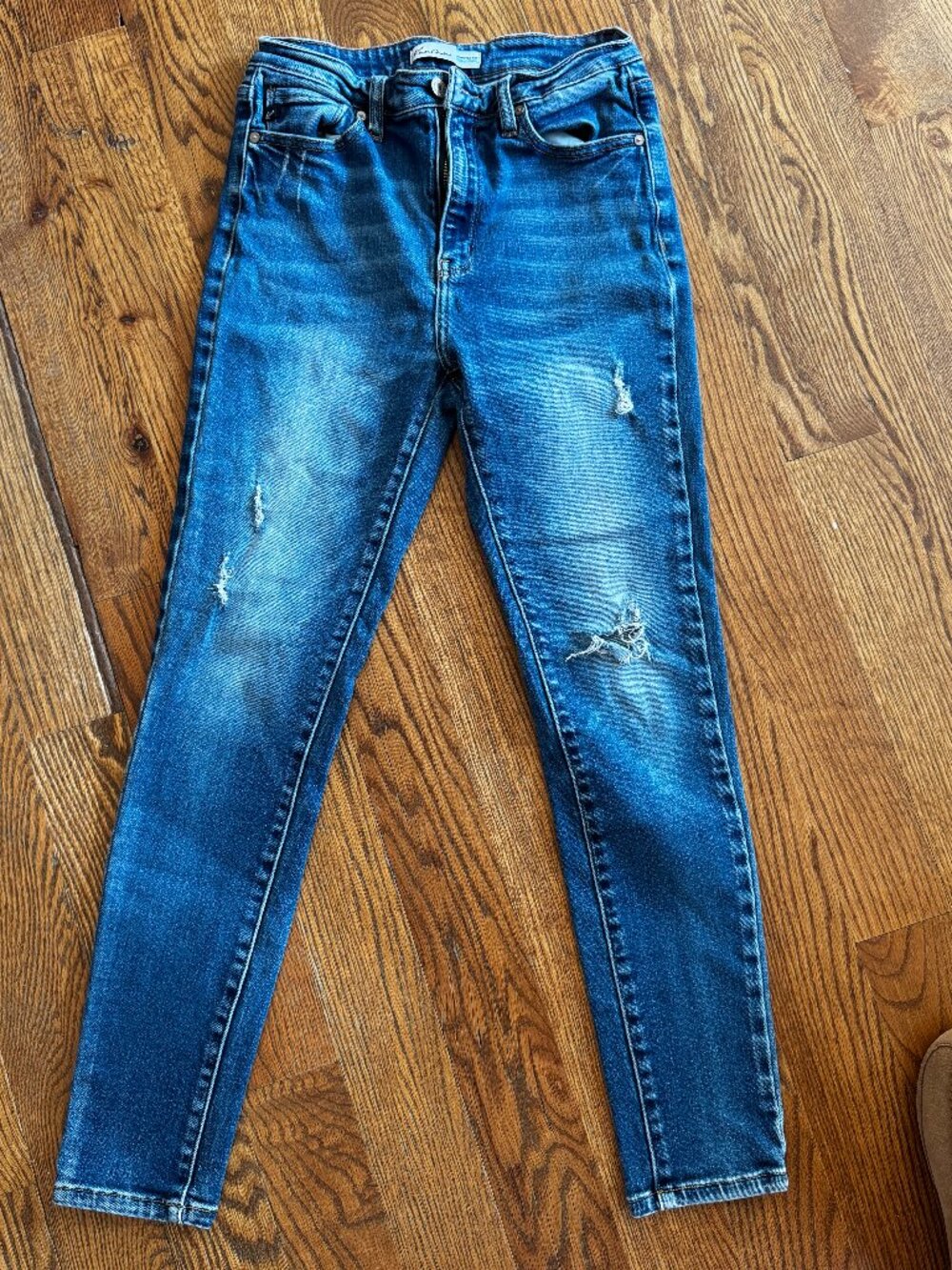 KanCan Maurices Womens Size 28 Distressed Skinny Jeans Blue Stretch Denim